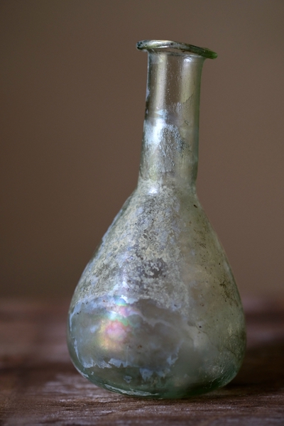 ローマングラス 銀化瓶 古代ガラス-